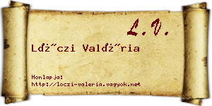 Lóczi Valéria névjegykártya